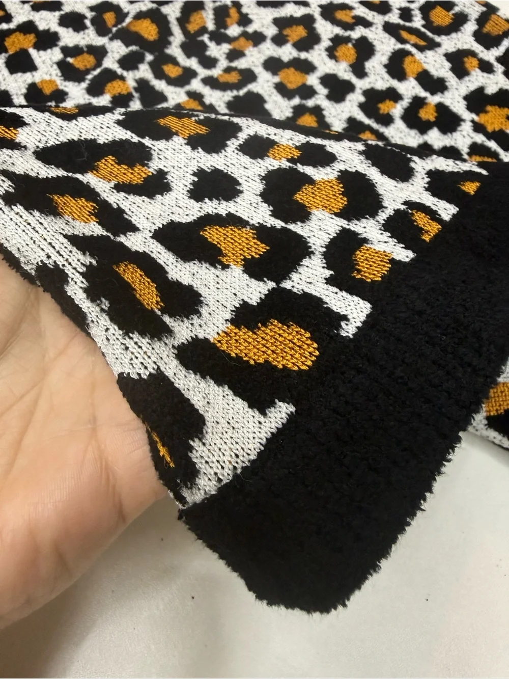 Michael Kors Leopard Print Short knit Sleeve Top - Black, Tan